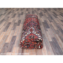 Load image into Gallery viewer, 8&#39;x11&#39;2&quot; Venetian Red With Centre Floral Motif, Densely Woven, Ends Professionally Secured, Velvety Wool, Hand Knotted, Vegetable Dyes, Cleaned, Good Condition, Old Persian Heriz, Oriental Rug Sh160 FWR960
