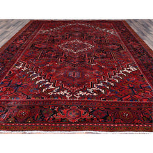 Load image into Gallery viewer, 9&#39;8&quot;x12&#39;3&quot; Merlot Deep Red With Colorful Large Motif, Good Condition, Clean With Pop Of Color, Organic Wool, Semi Antique Nomad Art Persian Heriz Oriental Rug FWR996