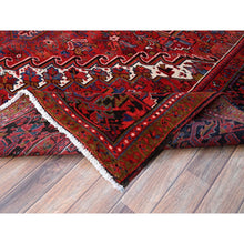 Load image into Gallery viewer, 9&#39;8&quot;x12&#39;3&quot; Merlot Deep Red With Colorful Large Motif, Good Condition, Clean With Pop Of Color, Organic Wool, Semi Antique Nomad Art Persian Heriz Oriental Rug FWR996