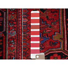 Load image into Gallery viewer, 9&#39;8&quot;x12&#39;3&quot; Merlot Deep Red With Colorful Large Motif, Good Condition, Clean With Pop Of Color, Organic Wool, Semi Antique Nomad Art Persian Heriz Oriental Rug FWR996