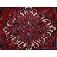 Load image into Gallery viewer, 9&#39;8&quot;x12&#39;3&quot; Merlot Deep Red With Colorful Large Motif, Good Condition, Clean With Pop Of Color, Organic Wool, Semi Antique Nomad Art Persian Heriz Oriental Rug FWR996