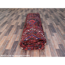 Load image into Gallery viewer, 9&#39;8&quot;x12&#39;3&quot; Merlot Deep Red With Colorful Large Motif, Good Condition, Clean With Pop Of Color, Organic Wool, Semi Antique Nomad Art Persian Heriz Oriental Rug Sh166 FWR996