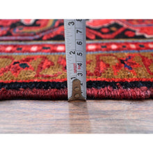 Load image into Gallery viewer, 9&#39;8&quot;x12&#39;3&quot; Merlot Deep Red With Colorful Large Motif, Good Condition, Clean With Pop Of Color, Organic Wool, Semi Antique Nomad Art Persian Heriz Oriental Rug FWR996