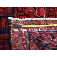 Load image into Gallery viewer, 9&#39;8&quot;x12&#39;3&quot; Merlot Deep Red With Colorful Large Motif, Good Condition, Clean With Pop Of Color, Organic Wool, Semi Antique Nomad Art Persian Heriz Oriental Rug Sh166 FWR996