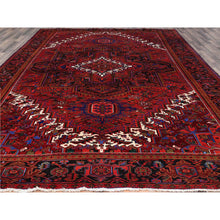 Load image into Gallery viewer, 9&#39;10&quot;x12&#39;6&quot; Sceptre Red, Cleaned, Good Condition, Pure Wool, Ends And Sides Secured, Semi Antique Tribal Weaving Persian Heriz With Centre Flower Pattern, Oriental Rug FWR1002