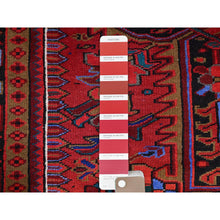 Load image into Gallery viewer, 9&#39;10&quot;x12&#39;6&quot; Sceptre Red, Cleaned, Good Condition, Pure Wool, Ends And Sides Secured, Semi Antique Tribal Weaving Persian Heriz With Centre Flower Pattern, Oriental Rug FWR1002