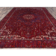Load image into Gallery viewer, 9&#39;8&quot;x12&#39;7&quot; Carmine Red, Sides And Ends Secured Professionally, Vintage Persian Heriz, Good Condition, Tribal Weave, All Natural Wool, Oriental Rug FWR1020