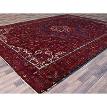 Load image into Gallery viewer, 9&#39;8&quot;x12&#39;7&quot; Carmine Red, Sides And Ends Secured Professionally, Vintage Persian Heriz, Good Condition, Tribal Weave, All Natural Wool, Oriental Rug FWR1020