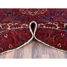 Load image into Gallery viewer, 9&#39;8&quot;x12&#39;7&quot; Carmine Red, Sides And Ends Secured Professionally, Vintage Persian Heriz, Good Condition, Tribal Weave, All Natural Wool, Oriental Rug FWR1020