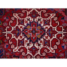 Load image into Gallery viewer, 9&#39;8&quot;x12&#39;7&quot; Carmine Red, Sides And Ends Secured Professionally, Vintage Persian Heriz, Good Condition, Tribal Weave, All Natural Wool, Oriental Rug FWR1020