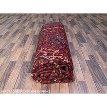 Load image into Gallery viewer, 9&#39;8&quot;x12&#39;7&quot; Carmine Red, Sides And Ends Secured Professionally, Vintage Persian Heriz, Good Condition, Tribal Weave, All Natural Wool, Oriental Rug FWR1020