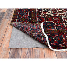 Load image into Gallery viewer, 7&#39;9&quot;x10&#39;9&quot; Ruby Red With Geometric Medallion, Sides And Ends Secured Professionally, Tribal Weave, Hand Knotted, 100% Wool, Cropped Thin, Semi Antique Persian Heriz Oriental Rug FWR1044