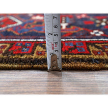 Load image into Gallery viewer, 7&#39;9&quot;x10&#39;9&quot; Ruby Red With Geometric Medallion, Sides And Ends Secured Professionally, Tribal Weave, Hand Knotted, 100% Wool, Cropped Thin, Semi Antique Persian Heriz Oriental Rug FWR1044