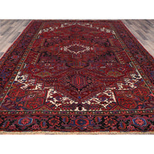 Load image into Gallery viewer, 8&#39;4&quot;x11&#39; Barn Red With Geometric Centre Element, Mint Condition, Clean, Cropped Thin, Sides And Ends Secured Professionally, Hand Knotted, Soft Wool, Persian Heriz, Tribal Weaving, Vintage Oriental Rug FWR1074