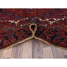Load image into Gallery viewer, 8&#39;4&quot;x11&#39; Barn Red With Geometric Centre Element, Mint Condition, Clean, Cropped Thin, Sides And Ends Secured Professionally, Hand Knotted, Soft Wool, Persian Heriz, Tribal Weaving, Vintage Oriental Rug FWR1074