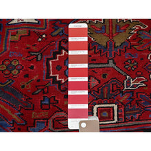 Load image into Gallery viewer, 8&#39;4&quot;x11&#39; Barn Red With Geometric Centre Element, Mint Condition, Clean, Cropped Thin, Sides And Ends Secured Professionally, Hand Knotted, Soft Wool, Persian Heriz, Tribal Weaving, Vintage Oriental Rug FWR1074