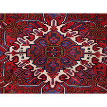 Load image into Gallery viewer, 8&#39;4&quot;x11&#39; Barn Red With Geometric Centre Element, Mint Condition, Clean, Cropped Thin, Sides And Ends Secured Professionally, Hand Knotted, Soft Wool, Persian Heriz, Tribal Weaving, Vintage Oriental Rug FWR1074
