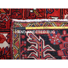 Load image into Gallery viewer, 10&#39;x12&#39;8&quot; Fire Brick Red With Asphalt Black Border, Nomad Art, Vintage Persian Heriz, Great Condition, Cleaned, Sheared Low, Sides And Ends Secured, Hand Knotted, Luxurious Wool, Oriental Rug FWR1080