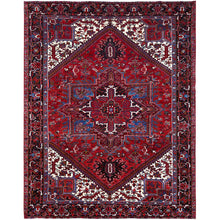Load image into Gallery viewer, 8&#39;9&quot;x10&#39;10&quot; Upsdell Red With Hand Knotted Soft And Vibrant Wool, Great Condition, Tribal Floor Art, Ends Secured Professionally, Semi Antique Persian Nomad Art Oriental Rug Sh184 FWR1104
