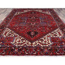 Load image into Gallery viewer, 8&#39;9&quot;x10&#39;10&quot; Upsdell Red With Hand Knotted Soft And Vibrant Wool, Great Condition, Tribal Floor Art, Ends Secured Professionally, Semi Antique Persian Nomad Art Oriental Rug Sh184 FWR1104
