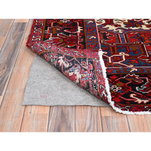 Load image into Gallery viewer, 8&#39;9&quot;x10&#39;10&quot; Upsdell Red With Hand Knotted Soft And Vibrant Wool, Great Condition, Tribal Floor Art, Ends Secured Professionally, Semi Antique Persian Heriz, Nomad Art Oriental Rug FWR1104