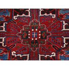 Load image into Gallery viewer, 8&#39;9&quot;x10&#39;10&quot; Upsdell Red With Hand Knotted Soft And Vibrant Wool, Great Condition, Tribal Floor Art, Ends Secured Professionally, Semi Antique Persian Heriz, Nomad Art Oriental Rug FWR1104