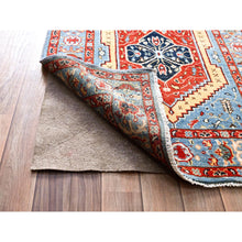 Load image into Gallery viewer, 2&#39;9&quot;x17&#39;5&quot; Fire Engine Red, Natural Dyes With Tribal Elements, Narrow, Soft And Velvety Wool, Hand Knotted, Afghan Peshawar Serapi Heriz, Densely Woven, Runner Oriental Rug FWR1122