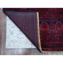 Load image into Gallery viewer, 9&#39;9&quot;x13&#39; Deep And Saturated Red, Afghan Khamyab With All Over Repetitive Star Design, Hand Knotted, 100% Wool, Vegetable Dyes, Oriental Rug FWR120006