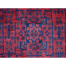 Load image into Gallery viewer, 9&#39;9&quot;x13&#39; Deep And Saturated Red, Afghan Khamyab With All Over Repetitive Star Design, Hand Knotted, 100% Wool, Vegetable Dyes, Oriental Rug FWR120006