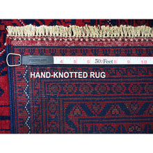 Load image into Gallery viewer, 9&#39;9&quot;x13&#39; Deep And Saturated Red, Afghan Khamyab With All Over Repetitive Star Design, Hand Knotted, 100% Wool, Vegetable Dyes, Oriental Rug FWR120006
