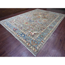 Load image into Gallery viewer, 11&#39;7&quot;x15&#39;8&quot; Cloud Gray, Aryana Grade, Peshawar With Bijar Garus Design, Colorful Pattern, Vegetable Dyes, Hand Knotted, Densely Woven, 100% Wool, Oversized, Oriental Rug FWR120012