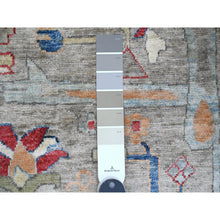 Load image into Gallery viewer, 11&#39;7&quot;x15&#39;8&quot; Cloud Gray, Aryana Grade, Peshawar With Bijar Garus Design, Colorful Pattern, Vegetable Dyes, Hand Knotted, Densely Woven, 100% Wool, Oversized, Oriental Rug FWR120012