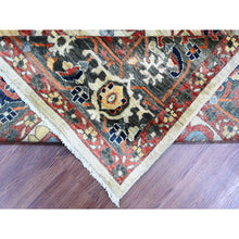Load image into Gallery viewer, 8&#39;2&quot;x10&#39; Khaki Brown With Navy Blue, Hand Knotted, Serapi Heriz, Aryana Collection, Vegetable Dyes, 100% Wool, Densely Woven, Oriental Rug FWR120024
