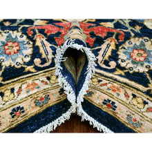 Load image into Gallery viewer, 9&#39;2&quot;x11&#39;10&quot; Space Cadet Blue, Aryana Grade, Afghan Peshawar with Heriz Design, Vegetable Dyes, 100% Wool, Densely Woven, Hand Knotted, Oriental Rug FWR120030