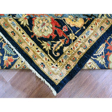 Load image into Gallery viewer, 9&#39;2&quot;x11&#39;10&quot; Space Cadet Blue, Aryana Grade, Afghan Peshawar with Heriz Design, Vegetable Dyes, 100% Wool, Densely Woven, Hand Knotted, Oriental Rug FWR120030