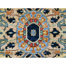 Load image into Gallery viewer, 9&#39;2&quot;x11&#39;10&quot; Space Cadet Blue, Aryana Grade, Afghan Peshawar with Heriz Design, Vegetable Dyes, 100% Wool, Densely Woven, Hand Knotted, Oriental Rug FWR120030
