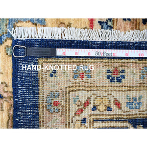 9'2"x11'10" Space Cadet Blue, Aryana Grade, Afghan Peshawar with Heriz Design, Vegetable Dyes, 100% Wool, Densely Woven, Hand Knotted, Oriental Rug FWR120030