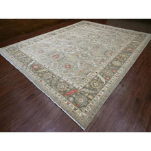 Load image into Gallery viewer, 12&#39;x15&#39;1&quot; Fossil Gray, Peshawar With Heriz All Over Design, Hand Knotted, 100% Wool, Natural Dyes, Densely Woven, Oversized, Oriental Rug FWR120042