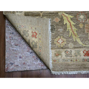 12'x15'1" Fossil Gray, Peshawar With Heriz All Over Design, Hand Knotted, 100% Wool, Natural Dyes, Densely Woven, Oversized, Oriental Rug FWR120042