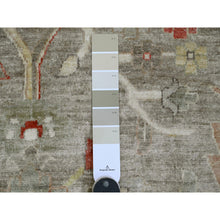 Load image into Gallery viewer, 12&#39;x15&#39;1&quot; Fossil Gray, Peshawar With Heriz All Over Design, Hand Knotted, 100% Wool, Natural Dyes, Densely Woven, Oversized, Oriental Rug FWR120042