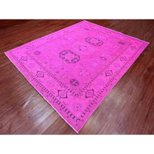 Load image into Gallery viewer, 8&#39;x10&#39; Hot Pink, Overdyed Kazak With Geometric Medallions Design, Hand Knotted, 100% Wool, Oriental Rug FWR120048