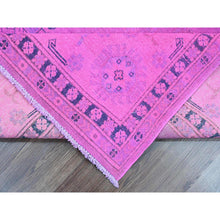 Load image into Gallery viewer, 8&#39;x10&#39; Hot Pink, Overdyed Kazak With Geometric Medallions Design, Hand Knotted, 100% Wool, Oriental Rug FWR120048