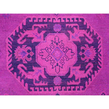 Load image into Gallery viewer, 8&#39;x10&#39; Hot Pink, Overdyed Kazak With Geometric Medallions Design, Hand Knotted, 100% Wool, Oriental Rug FWR120048