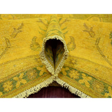 Load image into Gallery viewer, 7&#39;6&quot;x9&#39;5&quot; Golden Yellow, Overdyed Kazak With Geometric Medallions Design, 100% Wool, Hand Knotted, Oriental Rug FWR120054