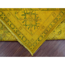 Load image into Gallery viewer, 7&#39;6&quot;x9&#39;5&quot; Golden Yellow, Overdyed Kazak with Geometric Medallions Design, 100% Wool, Hand Knotted, Oriental Rug FWR120054