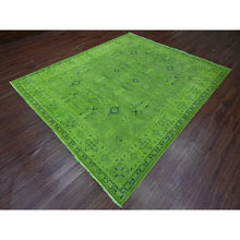 Load image into Gallery viewer, 8&#39;x9&#39;6&quot; Emerald Green, Overdyed Kazak With All Over Geometric Pattern, Hand Knotted, 100% Wool, Oriental Rug FWR120060