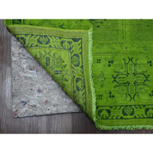 Load image into Gallery viewer, 8&#39;x9&#39;6&quot; Emerald Green, Overdyed Kazak With All Over Geometric Pattern, Hand Knotted, 100% Wool, Oriental Rug FWR120060