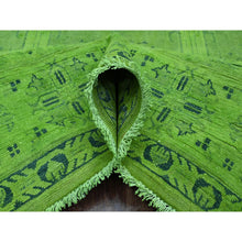 Load image into Gallery viewer, 8&#39;x9&#39;6&quot; Emerald Green, Overdyed Kazak With All Over Geometric Pattern, Hand Knotted, 100% Wool, Oriental Rug FWR120060