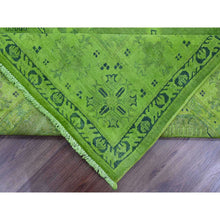 Load image into Gallery viewer, 8&#39;x9&#39;6&quot; Emerald Green, Overdyed Kazak With All Over Geometric Pattern, Hand Knotted, 100% Wool, Oriental Rug FWR120060