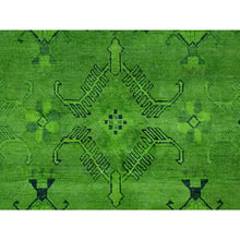 Load image into Gallery viewer, 8&#39;x9&#39;6&quot; Emerald Green, Overdyed Kazak With All Over Geometric Pattern, Hand Knotted, 100% Wool, Oriental Rug FWR120060